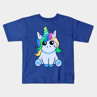 Beautiful Blue Unicorn Kids T-Shirt
